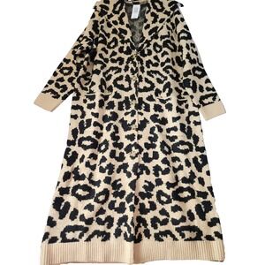 NWT Torrid Leopard Duster Long Cardigan Sweater Stretch Soft Jacket Coat Sz 2X